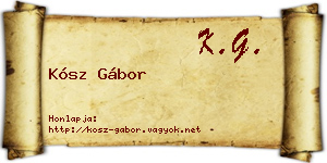Kósz Gábor névjegykártya
