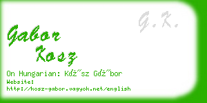 gabor kosz business card